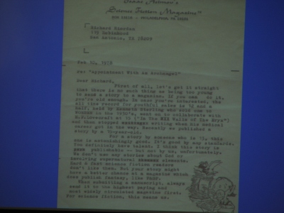 Rick Riordan's first rejection letter